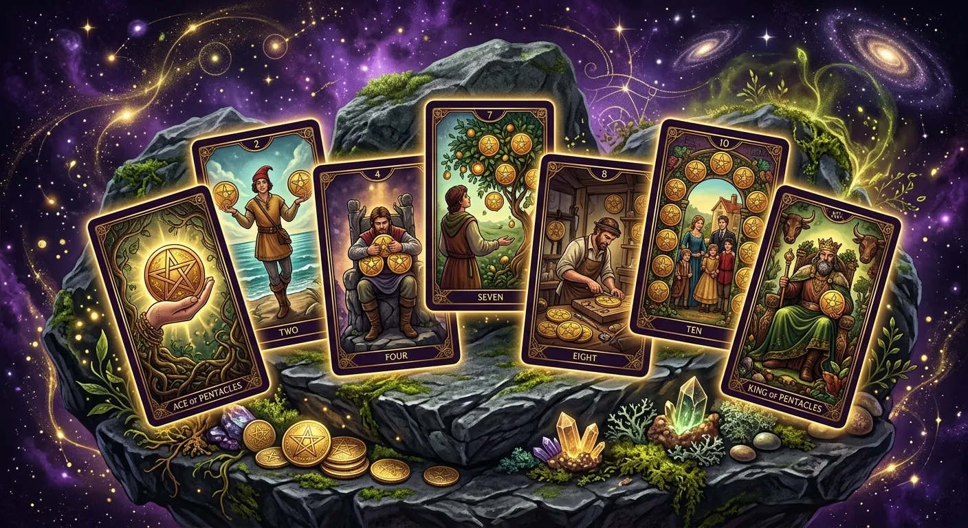 ไพ่ชุดเหรียญ (Pentacles) — การเงิน การงาน และโลกวัตถุ